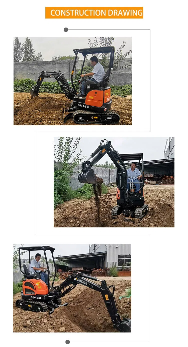 2000 Kg Excavator with Cabin Cheap 2 Ton Hydraulic Mini Crawler Excavator Mini Digger Mini Excavadora Mini Excavator