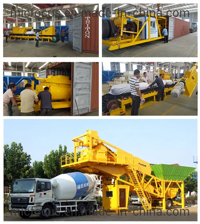30cum/H, 40cum/H, 60cum/H Mobile Concrete Mixing Plant From Good Manufacturer