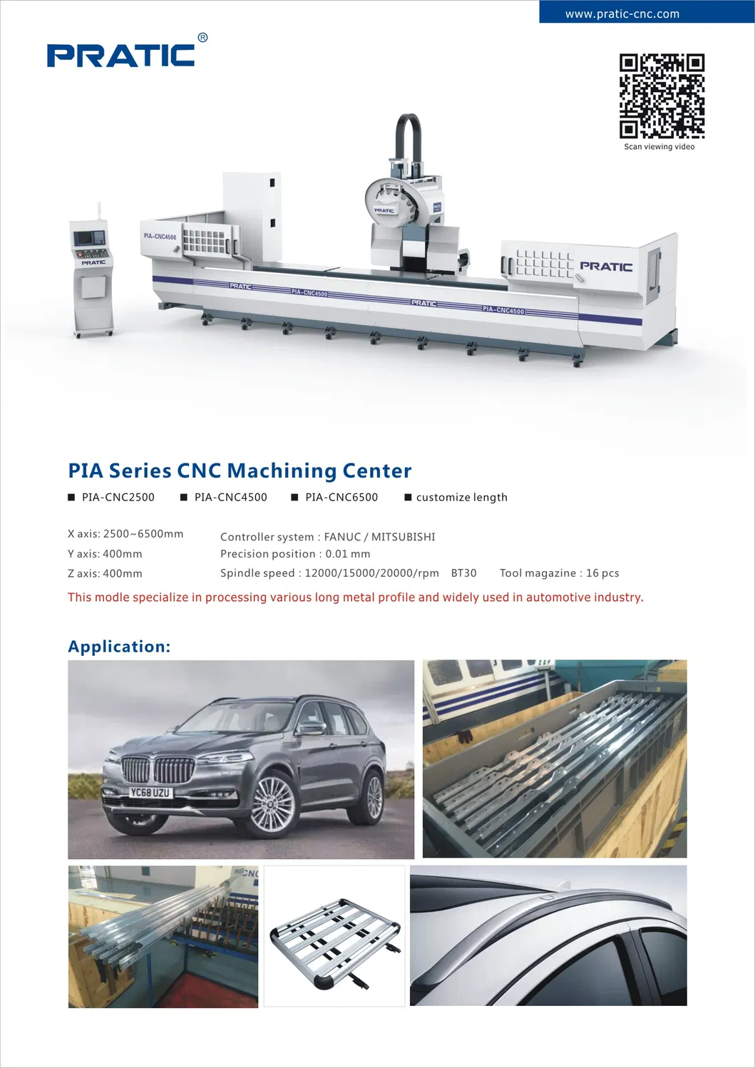 CNC 3-Axis Steel Profile Milling Machining Center for Metal Processing