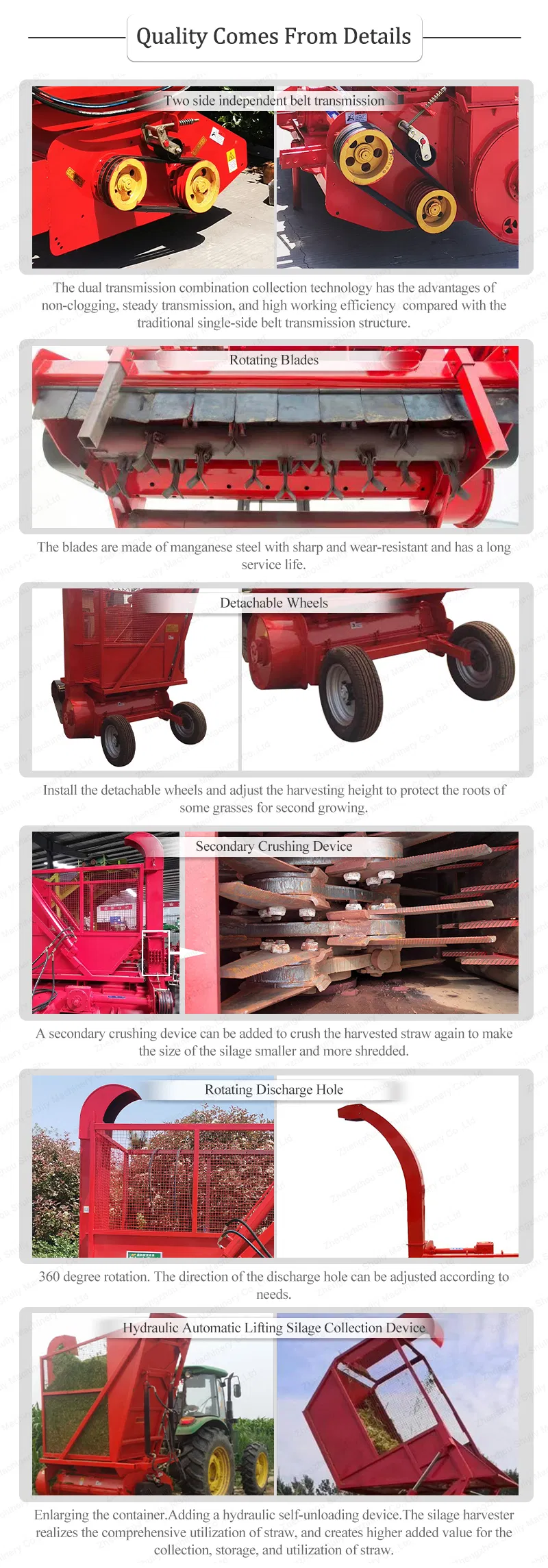 Corn Stalk Grass Chopper Grass Crusher Silage Forage Harvester Silage