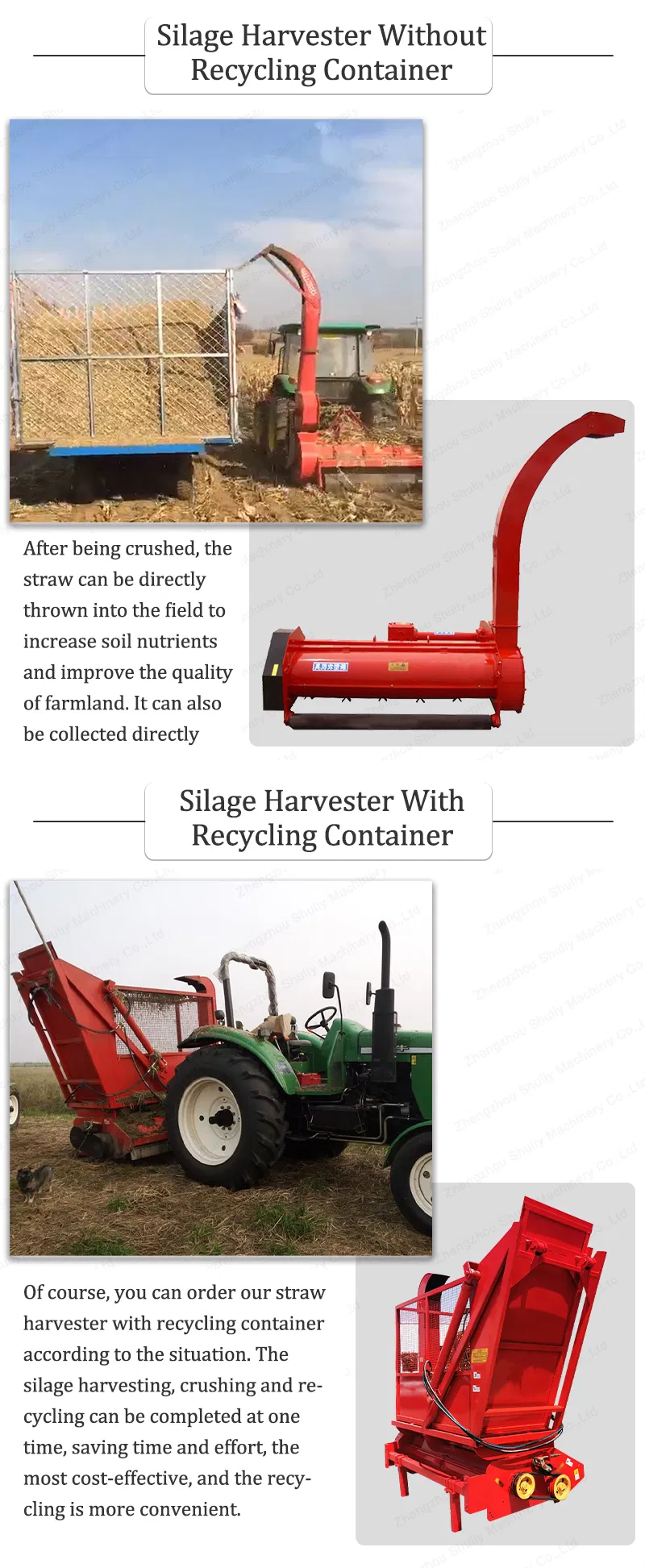 Corn Stalk Grass Chopper Grass Crusher Silage Forage Harvester Silage