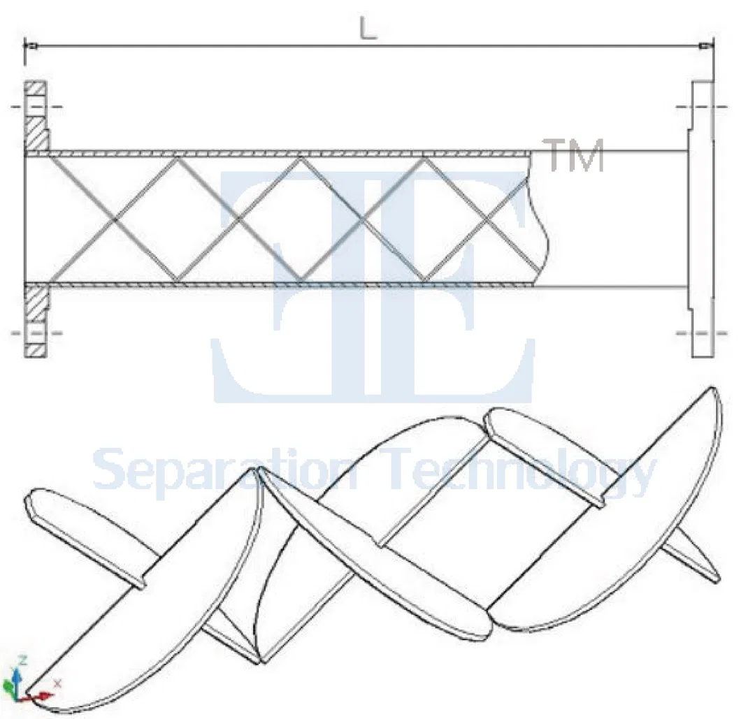 Ecopro Tube Mixer Inline Liquid Mixer Static Mixer for Wastewater Treatment