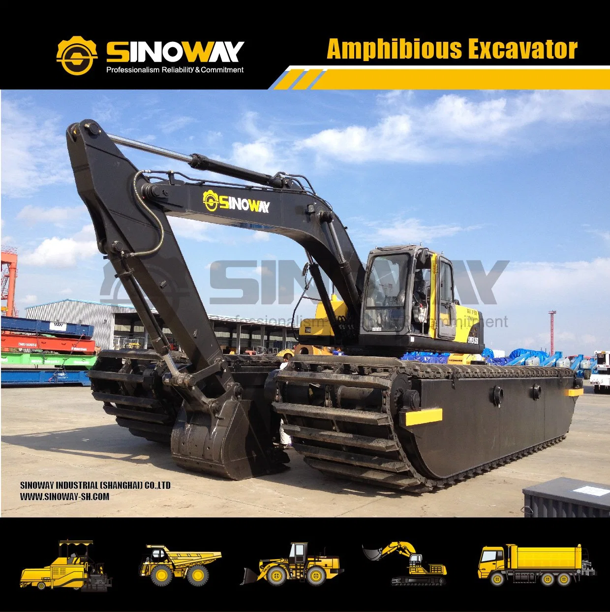 New Crawler Floating Excavator with Dredging Pump and Hydraulic Spud Piles