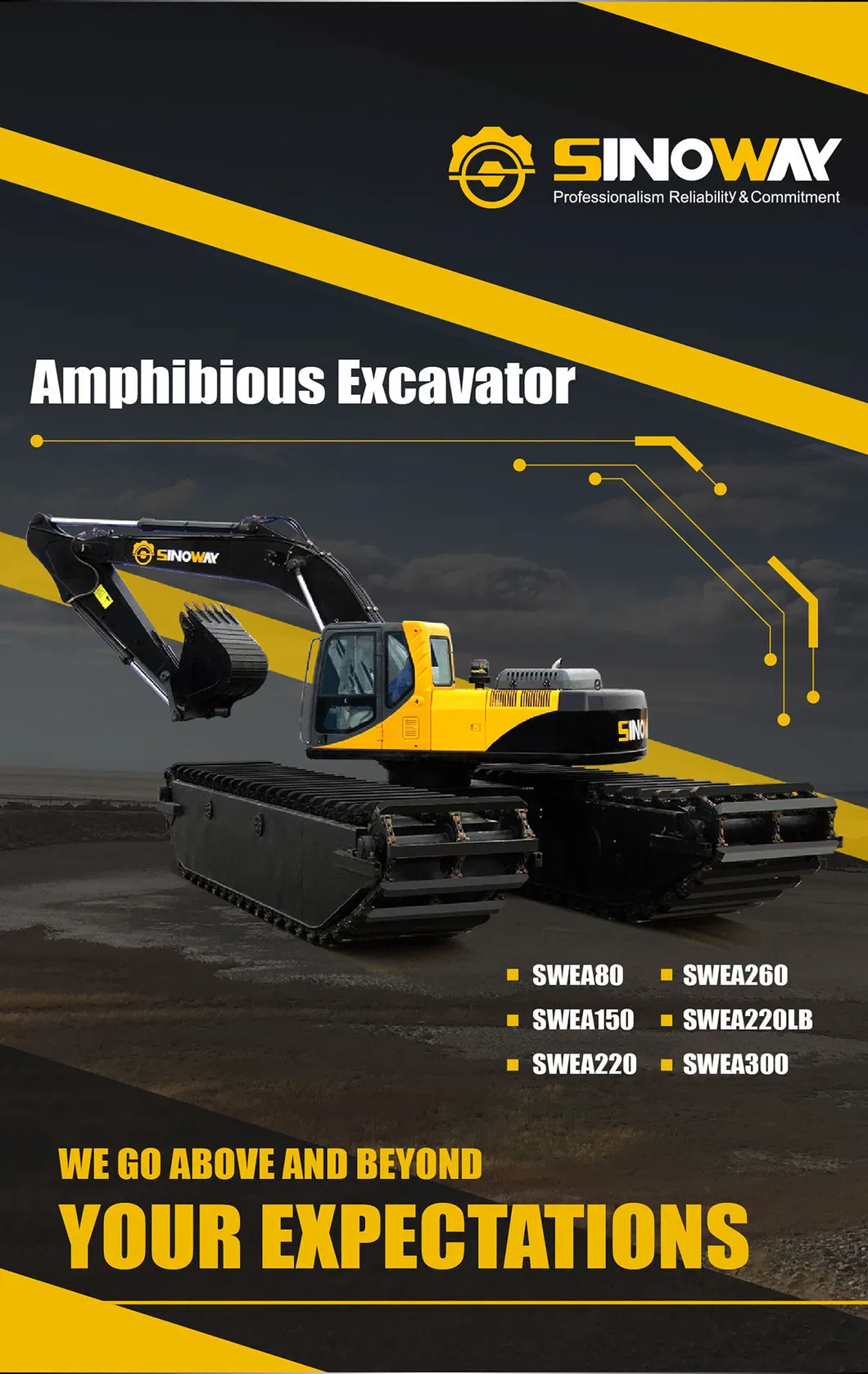 New Crawler Floating Excavator with Dredging Pump and Hydraulic Spud Piles