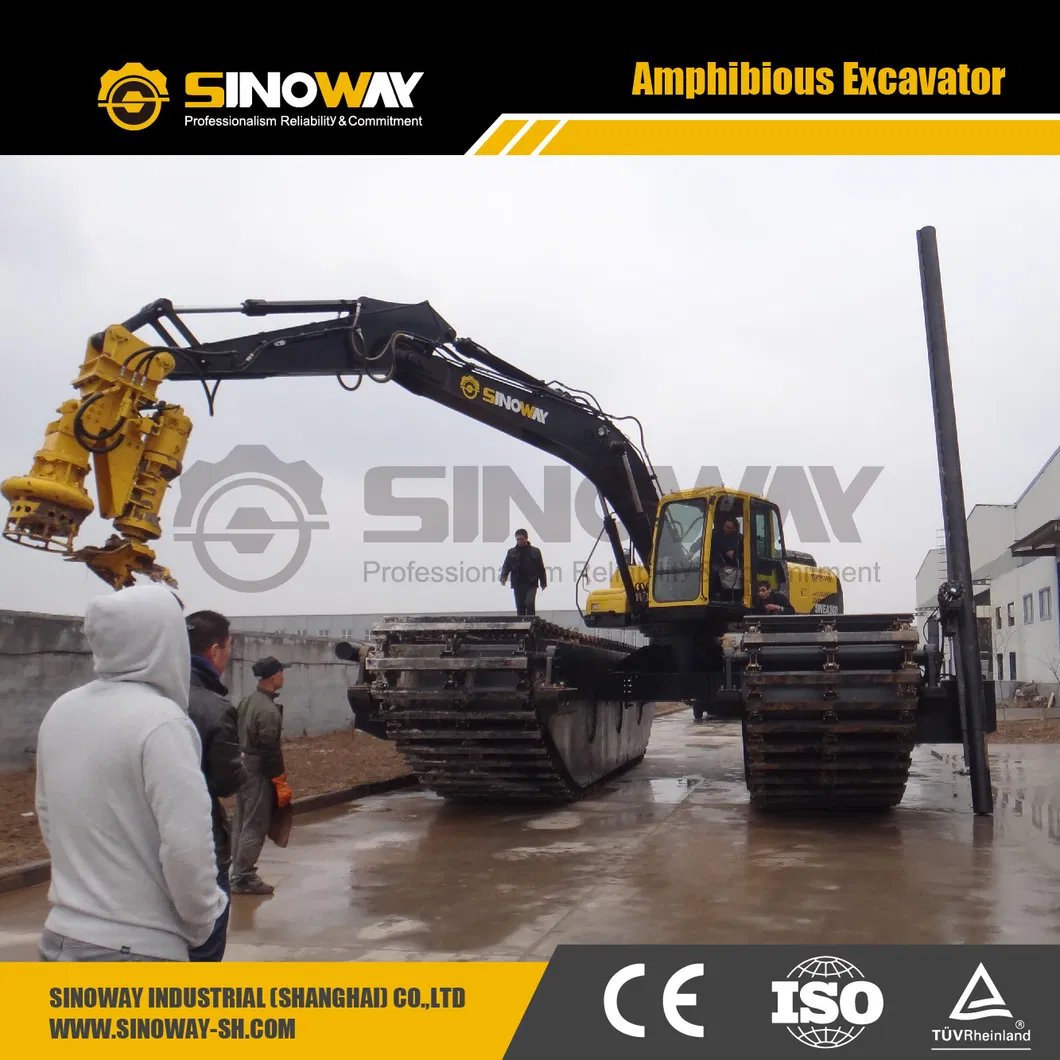New Crawler Floating Excavator with Dredging Pump and Hydraulic Spud Piles